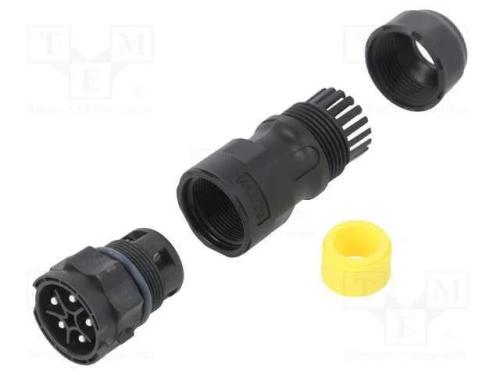 Conector: redondos, macho, ficha, terminal parafu.