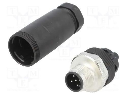 Ficha, M12, Pin: 5, Macho, Código A-Devicenet / Canopen, com Cabo