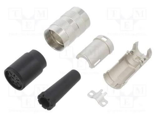 Conector: M16, ficha, fêmea, solda, com cabo, PIN.