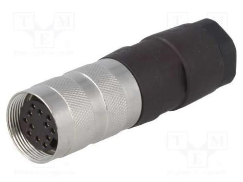 Conector: M16, ficha, fêmea, solda, com cabo, PIN.