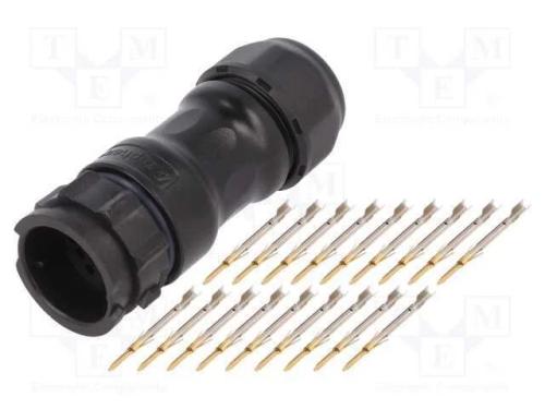 Conector: redondos, macho, ficha, cerrar, PIN: 18.