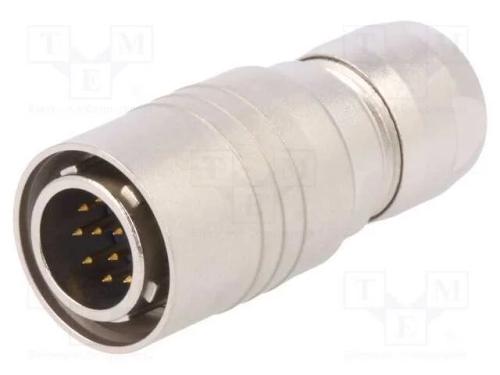 Conector: Redondos, Hr10, Push-Pull, Ficha, 2a, Dourado, Solda, 7mm