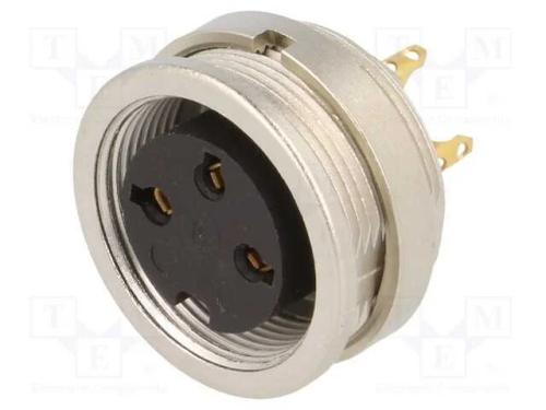 Conector: M16, tomada, fêmea, solda, PIN: 3, 5A, .
