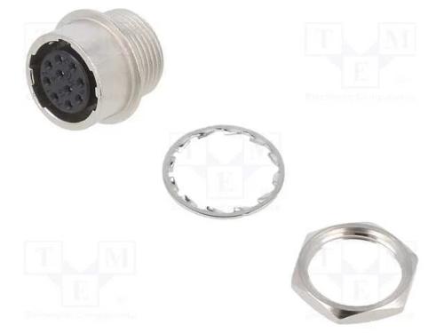 Conector: Redondos, Hr10, Push-Pull, Tomada, 2a, Prateado, Solda