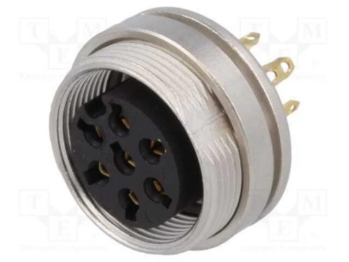 Conector: M16, tomada, fêmea, solda, PIN: 7, 5A, .