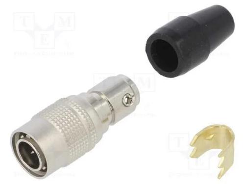 Conector: Redondos, Hr10, Push-Pull, Ficha, 2a, Prateado, Solda