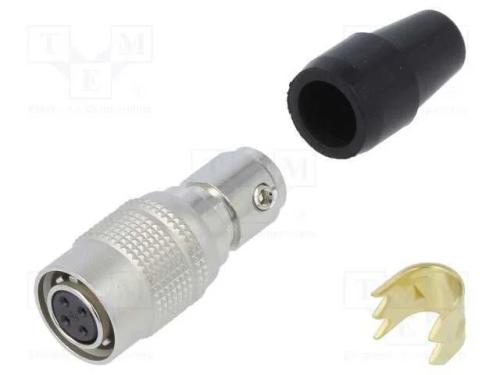 Conector: Redondos, Hr10, Push-Pull, Ficha, 2a, Prateado, Solda