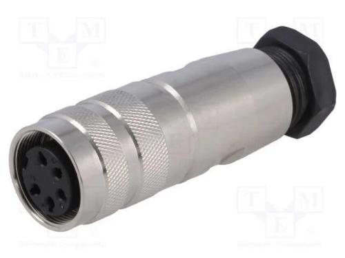 Conector: M16, ficha, fêmea, solda, com cabo, PIN.