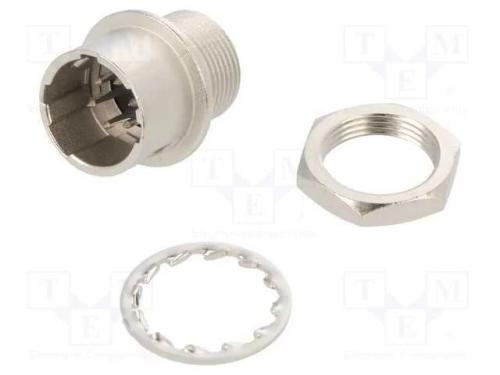 Conector: Redondos, Hr10, Push-Pull, Tomada, 2a, Prateado, Solda