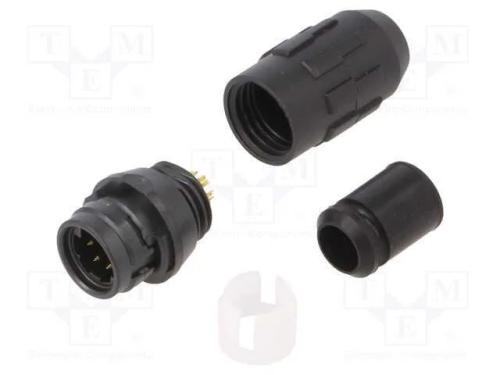 Conector: Redondos, Hr30, Push-Pull, Ficha, 2a, Dourado, Solda