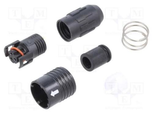 Conector: Redondos, Hr30, Push-Pull, Ficha, 2a, Dourado, Solda