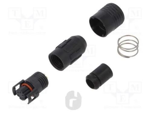 Conector: Redondos, Hr30, Push-Pull, Ficha, 2a, Dourado, Solda