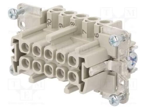 Conector: HDC, fêmea, PIN: 10, tamanho 10, insert.