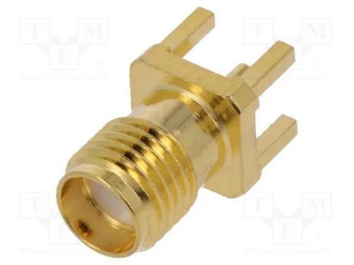 Tomada, SMA, fêmea, simples, THT, para PCB, PTFE,.