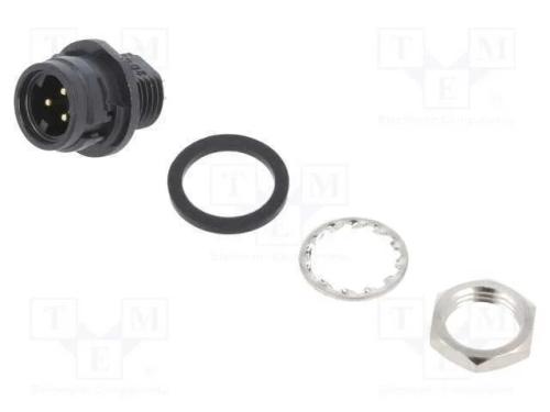 Conector: Redondos, Hr30, Push-Pull, Tomada, 2a, Dourado, Solda