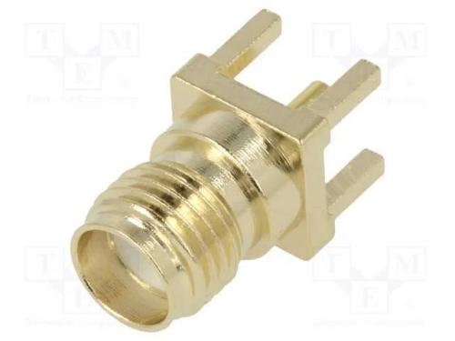 Tomada, SMA, fêmea, simples, THT, para PCB, PTFE,.