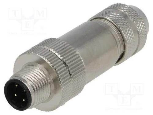 Ficha, M12, Pin: 4, Macho, Código D-Ethernet, com Cabo, Ip65, 250v