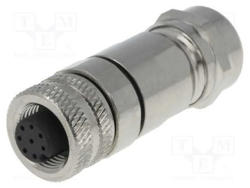 Ficha, M12, Pin: 8, Fêmea, Código A-Devicenet / Canopen, com Cabo