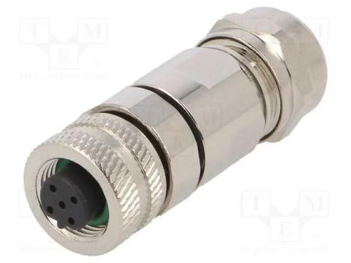 Ficha, M12, Pin: 5, Fêmea, Código B-Profibus, com Cabo, Solda, Ip65