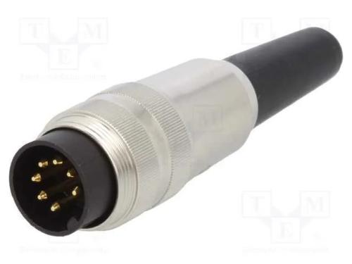 Conector: M16, ficha, macho, solda, com cabo, PIN.