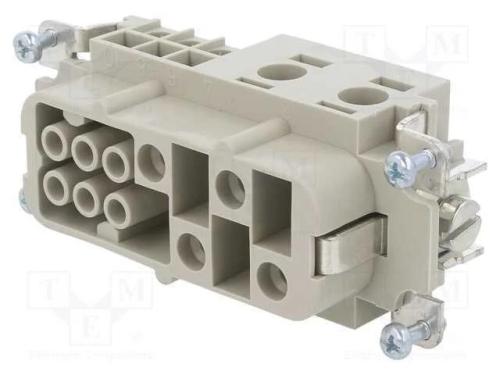 Conector: HDC, fêmea, PIN: 10(4+6), tamanho 16, C.