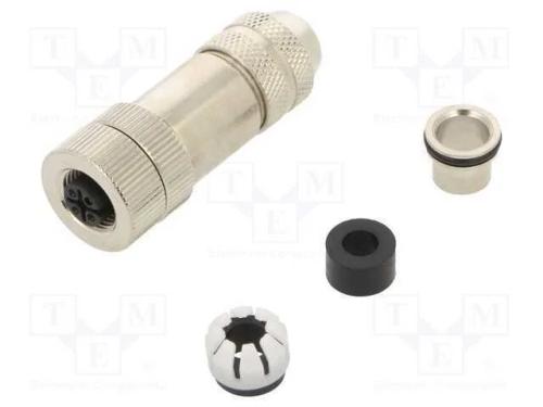 Ficha, M12, Pin: 4, Fêmea, Código A-Devicenet / Canopen, com Cabo