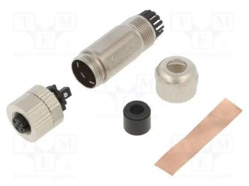 Ficha, M12, Pin: 5, Fêmea, Código A-Devicenet / Canopen, com Cabo