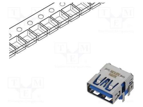 Conector: USB A, PIN: 9, THT, angulares 90, Cober.