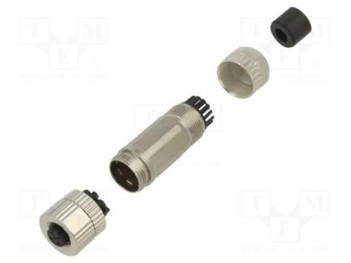 Ficha, M12, Pin: 4, Fêmea, Código D-Ethernet, com Cabo, Ip65, 250v