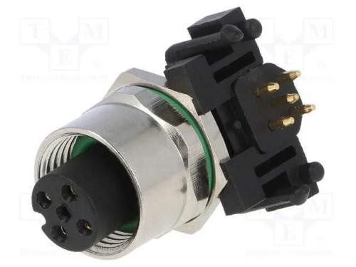 Tomada, M12, Pin: 5, Fêmea, Código A-Devicenet / Canopen, Tht, 60v