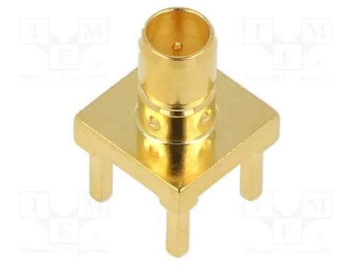 Tomada, SMB, macho, simples, 75O, THT, PTFE, dour.