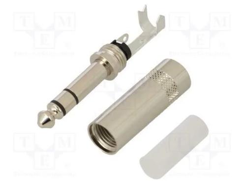 Conector: Jack Stereo 6,3mm, ficha, macho, simples