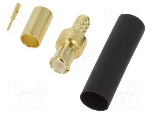 Ficha, MCX, macho, simples, 50O, RG174, solda,cer.