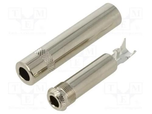 Conector: Jack 6,3mm, ficha, f&ecirc;mea, simples, Vers.