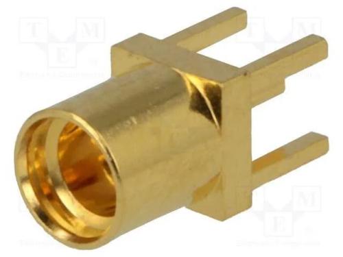 Tomada, MMCX, fêmea, simples, THT, dourado, 50O
