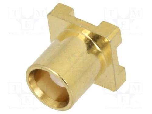 Tomada, MCX, fêmea, simples, 50O, SMT, PTFE, dour.