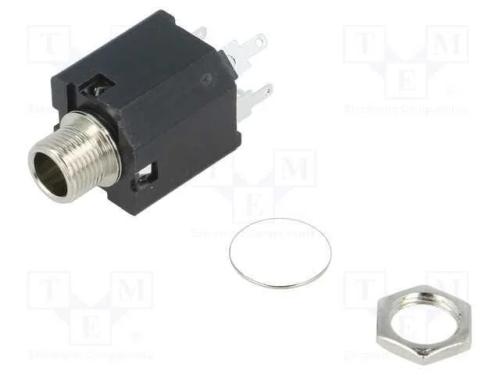 Tomada, Jack 6,3mm, Fêmea, Stereo, Faixas: 3, Simples, para Painel