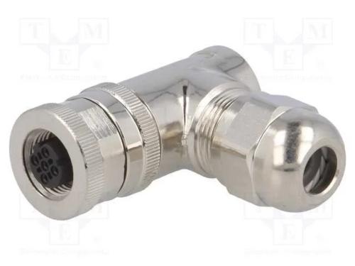 Ficha, M12, Pin: 4, Fêmea, Código D-Ethernet, com Cabo, Ip67, 250v