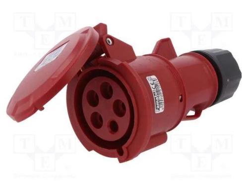 Conector: de Alimenta&ccedil;&atilde;o Ac 3 Fases, Tomada, F&ecirc;mea, 32a, Ip44