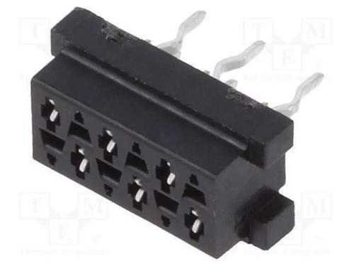 Micro-MaTch, tomada, fêmea, PIN: 6, THT, para PCB.