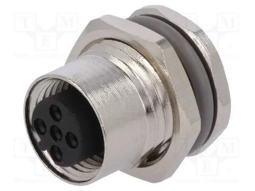 Tomada, M12, Pin: 5, Fêmea, Código B-Profibus, Solda, Ip67, Simples