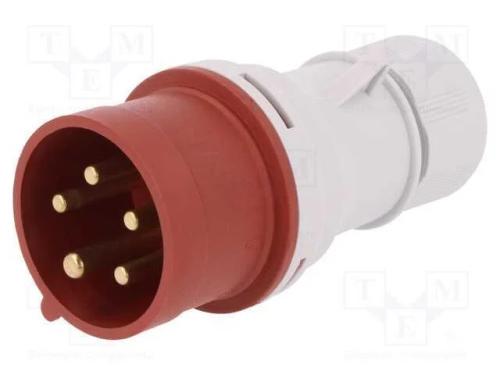 Conector: de alimentação AC 3 fases, ficha, macho.