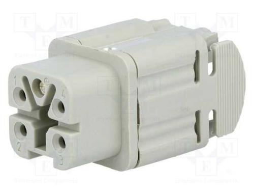 Conector: Hdc, Inserto de Contatos, Fêmea, C146, Pin: 5, 4+Pe, 10a