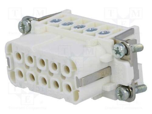 Conector: Hdc, Inserto de Contatos, Fêmea, C146, Pin: 10, 10+Pe