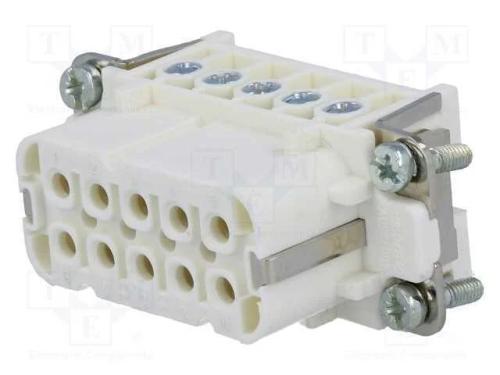 Conector: Hdc, Inserto de Contatos, Fêmea, C146, Pin: 10, 10+Pe