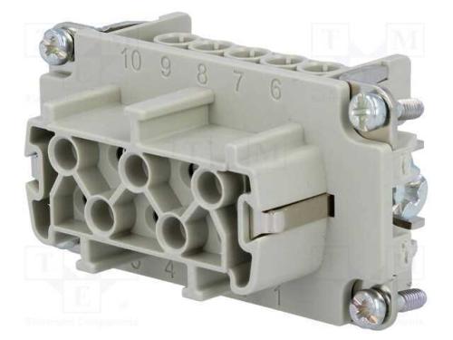Conector: Hdc, Inserto de Contatos, Fêmea, C146, Pin: 10, 10+Pe