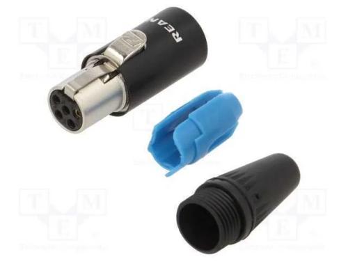 Conector: XLR mini, ficha, fêmea, Cobertura: dour.