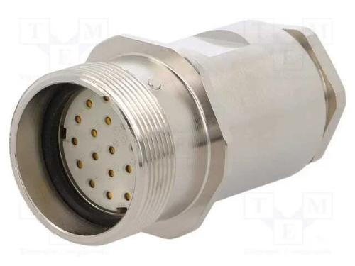 Conector: M27, Zylin, Ficha, Fêmea, Solda, com Cabo, Pin: 21, Simples