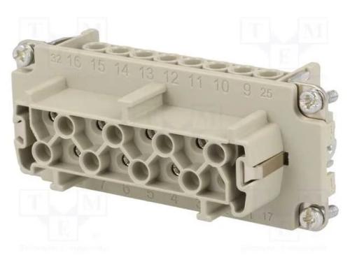 Conector: Hdc, Inserto de Contatos, Fêmea, C146, Pin: 16, 16+Pe