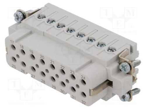 Conector: Hdc, Inserto de Contatos, Fêmea, C146, Pin: 16, 16+Pe